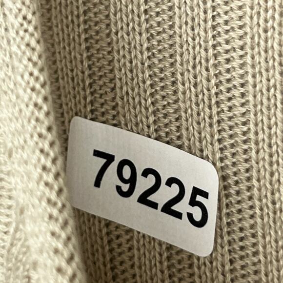 EILEEN FISHER Sweater XS Organic Cotton Tencel Ribbed Rolled Round Neck Beige - Picture 15 of 15